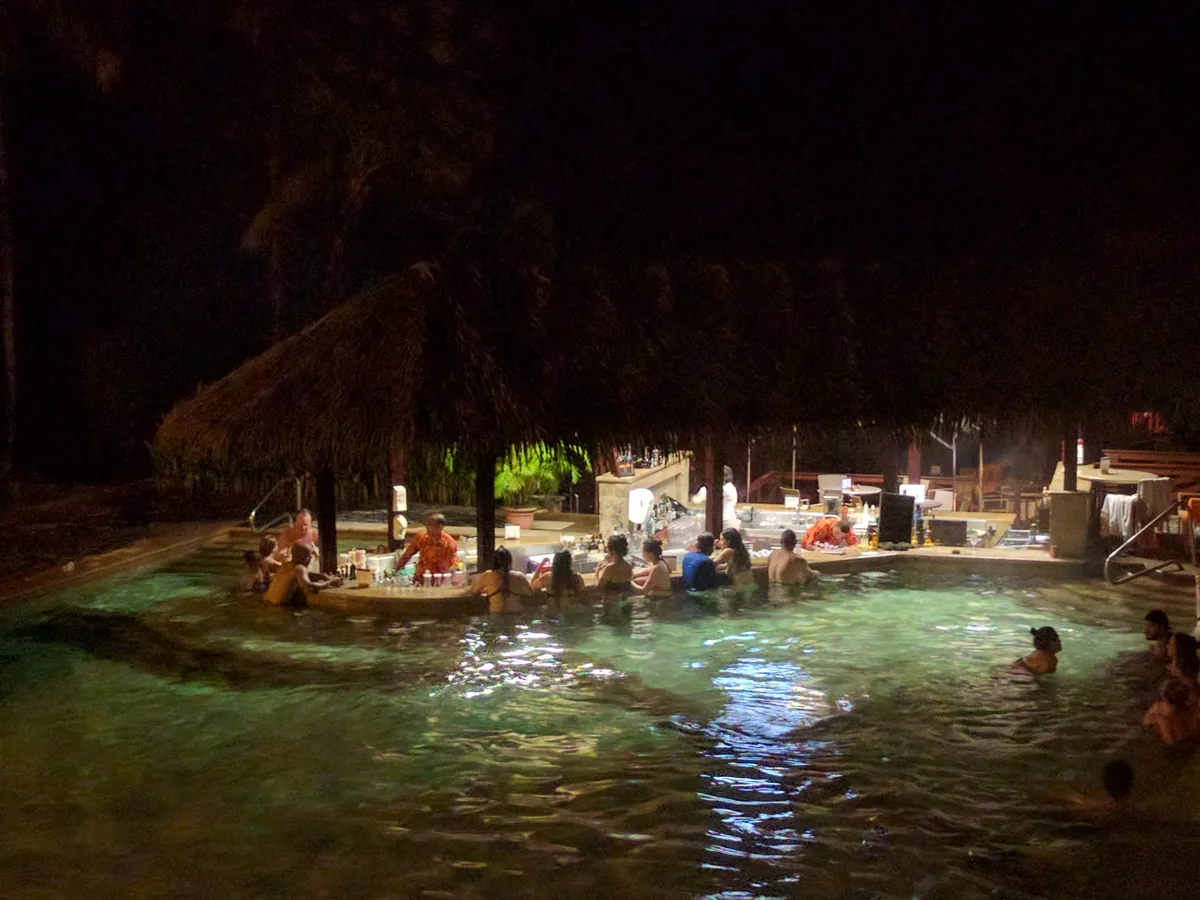 A thermal hot-spring pool in the rainforest near La Fortuna